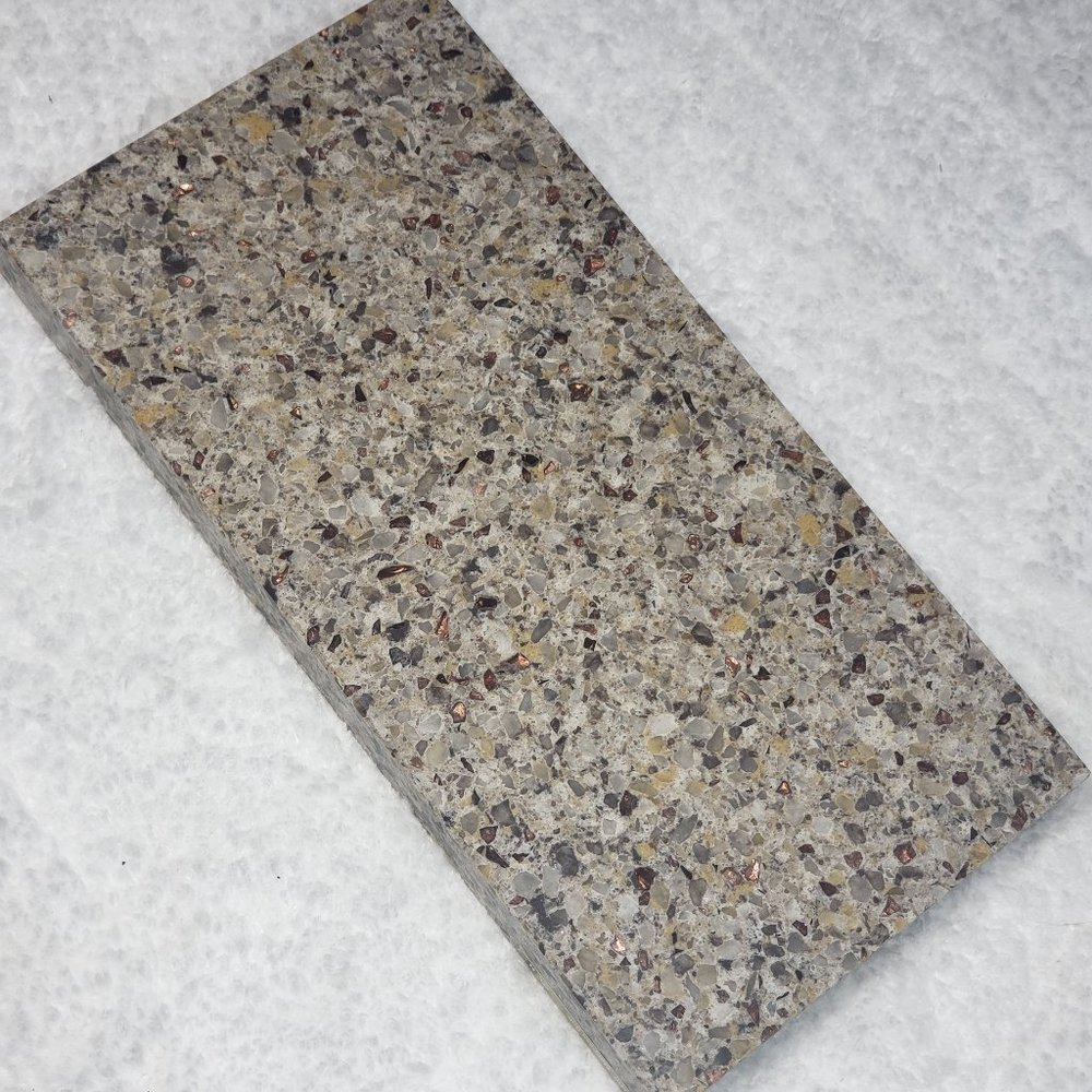 Quartz Stone Cutting Board cheese sushi charcuterie tray 5x10 brown copper chip